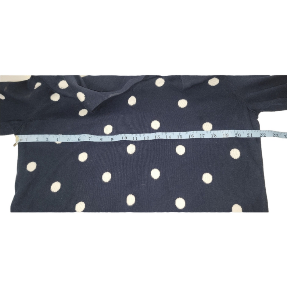TOMMY HILFIGER Cotton Navy With White Polka Dots V-neck Sweater Size XL - Picture 7 of 9